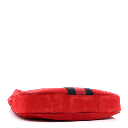 Gucci Soft Suede Web Large Jackie Hobo Red 5 of 11
