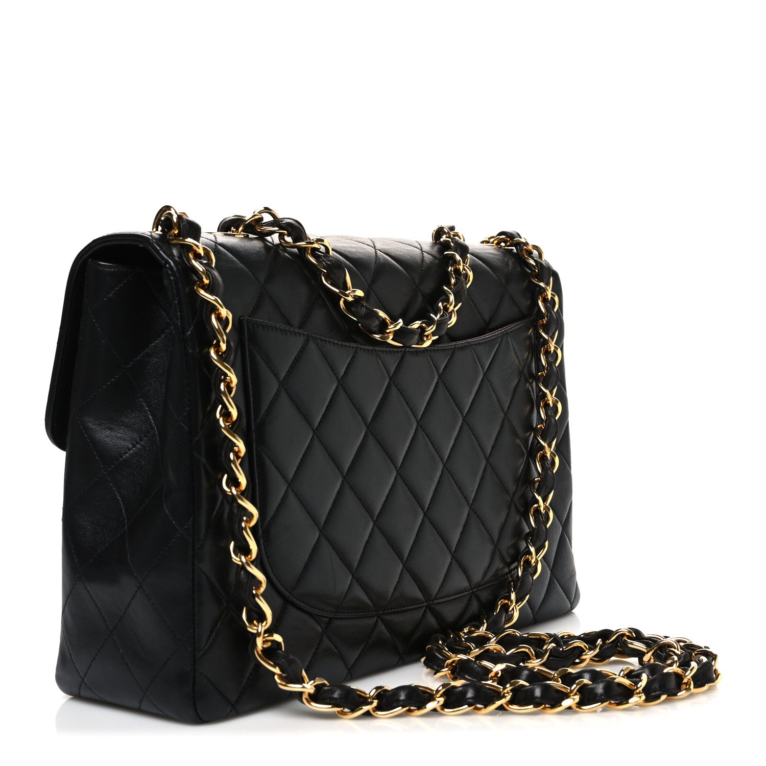 Chanel Lambskin Quilted XL Jumbo Single Flap Black 3 of 13