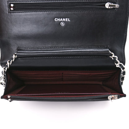 Chanel Lambskin Quilted Wallet On Chain WOC Black 5 of 11