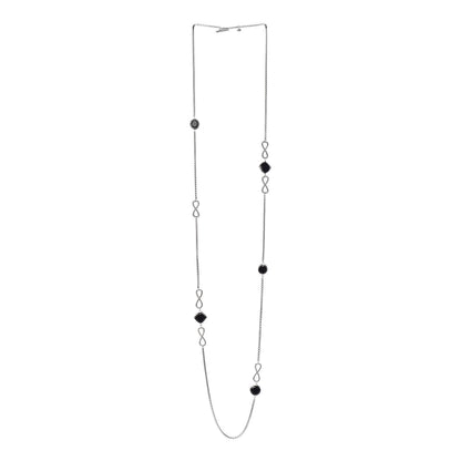 David Yurman Sterling Silver Black Onyx Infinity Necklace 3 of 5