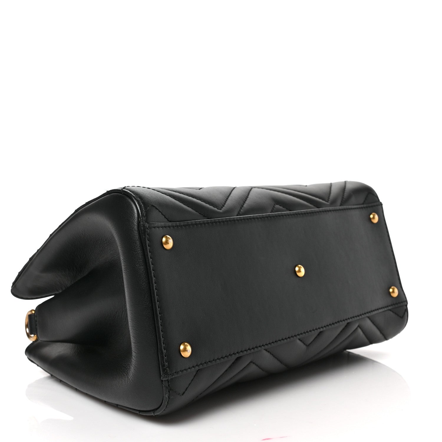Gucci Calfskin Matelasse Small GG Marmont Tote Black 6 of 17