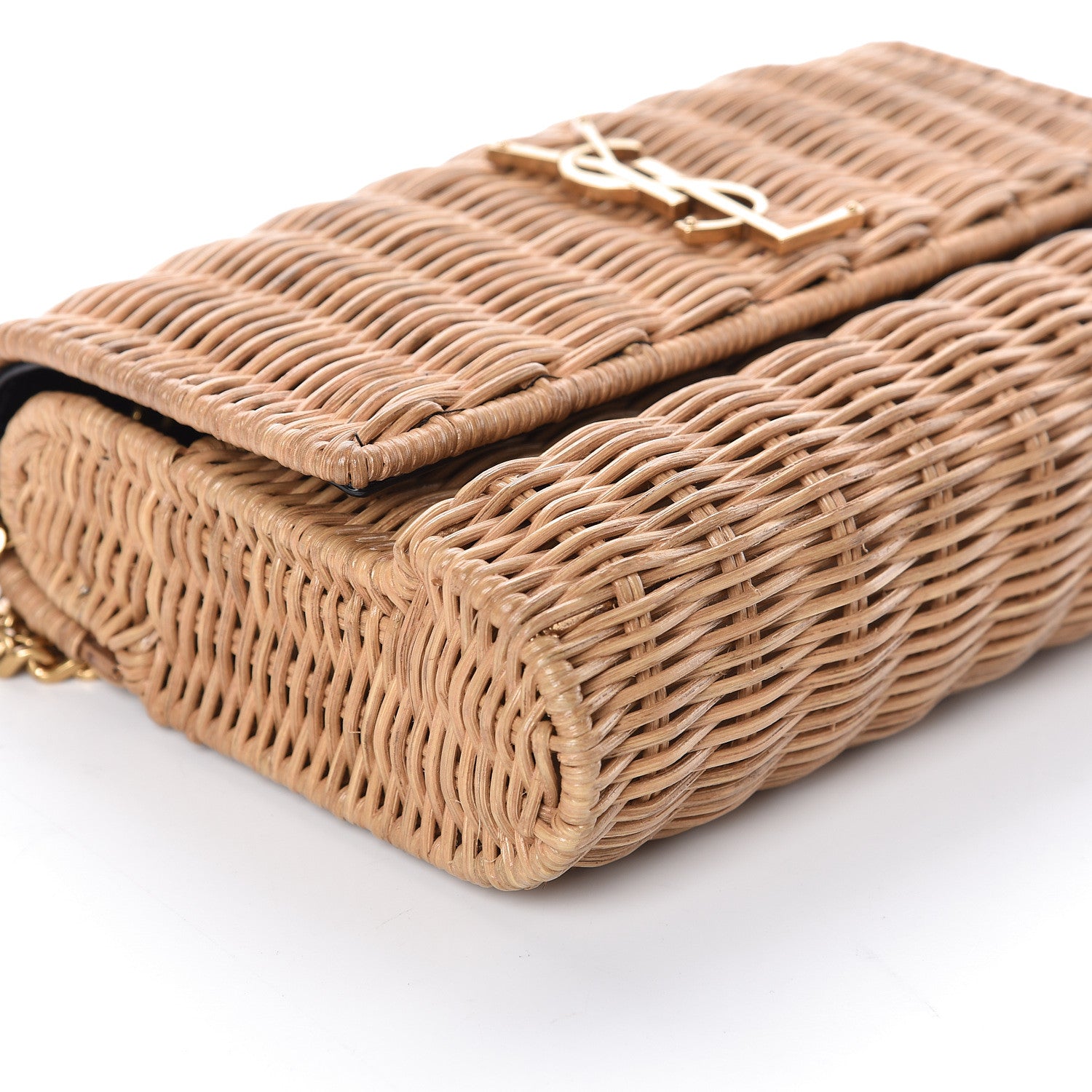 Saint Laurent Wicker Small Monogram Kate Satchel Naturale 8 of 10