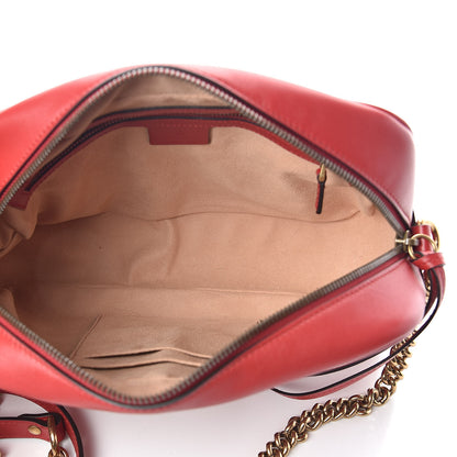 Gucci Calfskin Matelasse Medium GG Marmont Chain Shoulder Bag Hibiscus Red 5 of 9