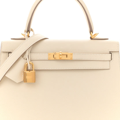 Hermes Epsom Kelly Sellier 25 Craie 8 of 11