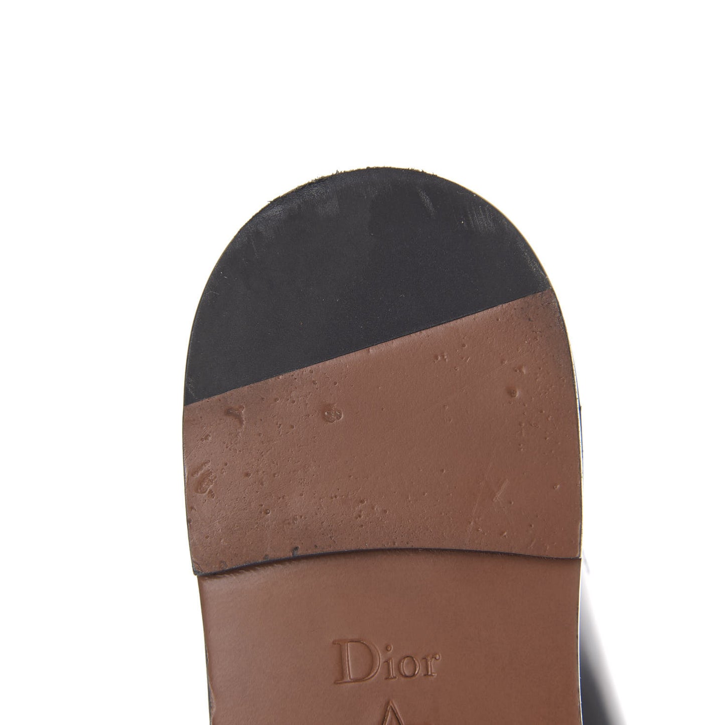 Brushed Calfskin Perforated Teddy-D Flat Sandals 35 Black