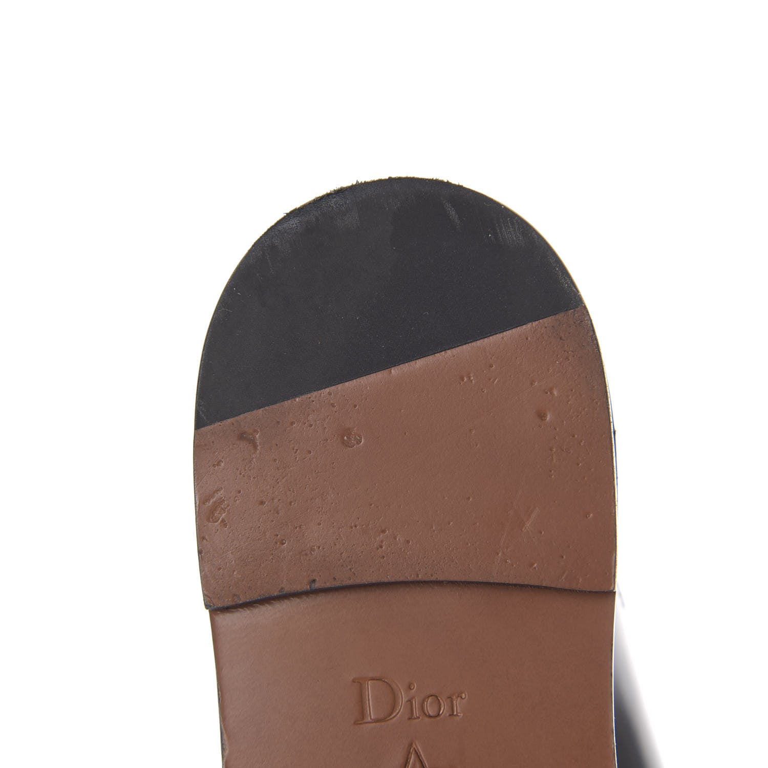 Christian Dior Brushed Calfskin Perforated Teddy-D Flat Sandals 35 Black 10 of 12