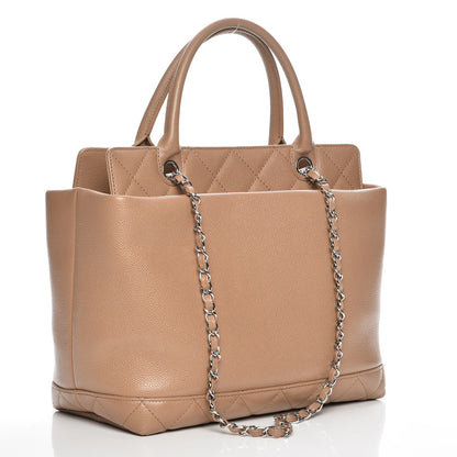 Chanel Caviar Medium Soft CC Top Handle Tote Dark Beige 4 of 8