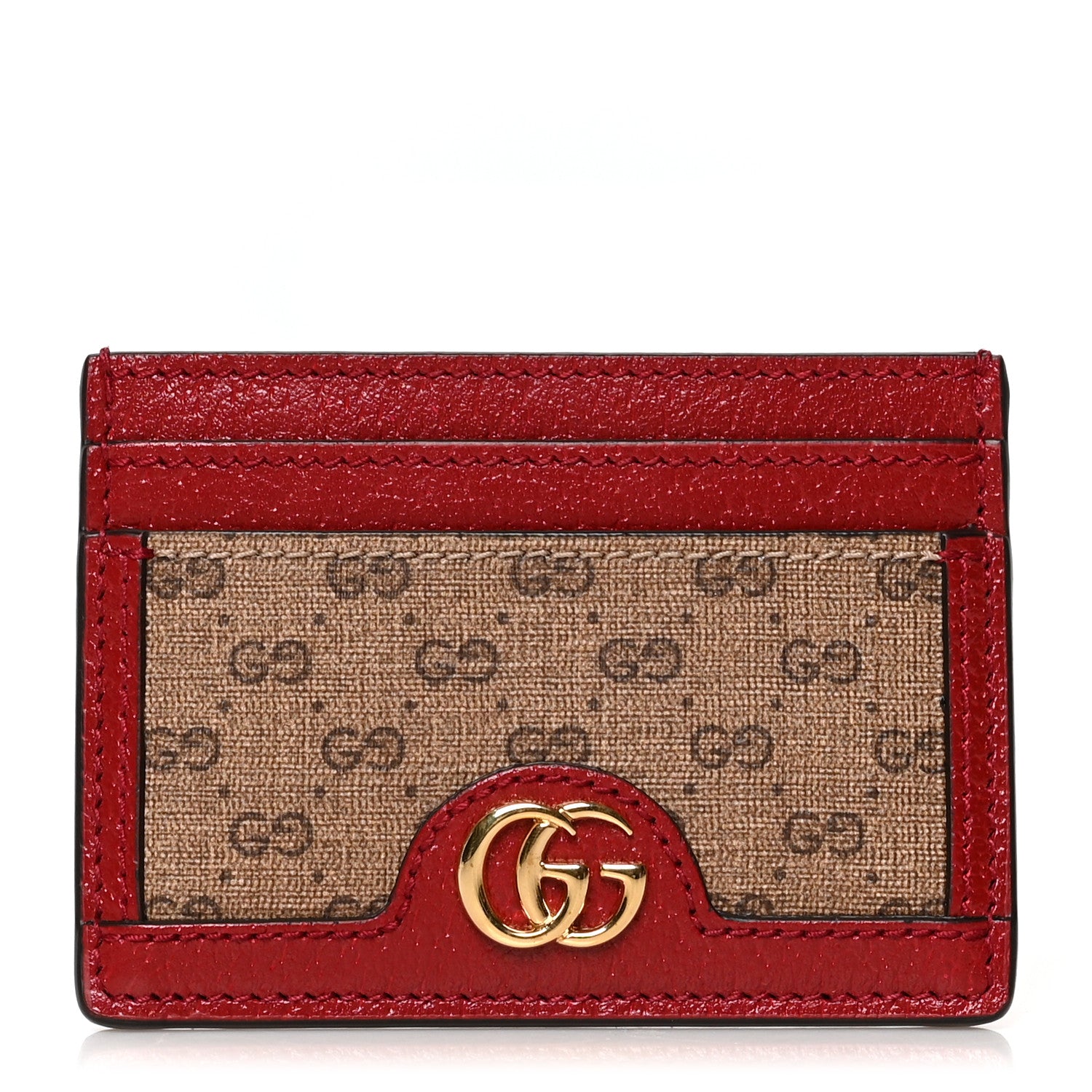 Gucci X DORAEMON Mini Vintage GG Supreme Monogram Card Holder Beige Cherry Red 1 of 7