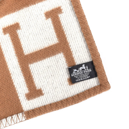 Hermes Wool Cashmere Avalon Blanket Ecru Camel 6 of 6