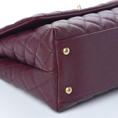 Chanel Caviar Elaphe Quilted Small Coco Handle Flap Burgundy 8 of 10