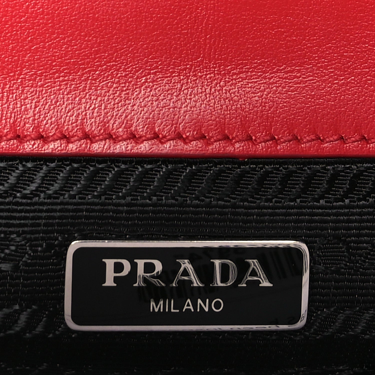 Prada Saffiano Nappa Chain Shoulder Bag Rosso 6 of 9