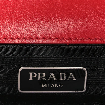 Prada Saffiano Nappa Chain Shoulder Bag Rosso 6 of 9