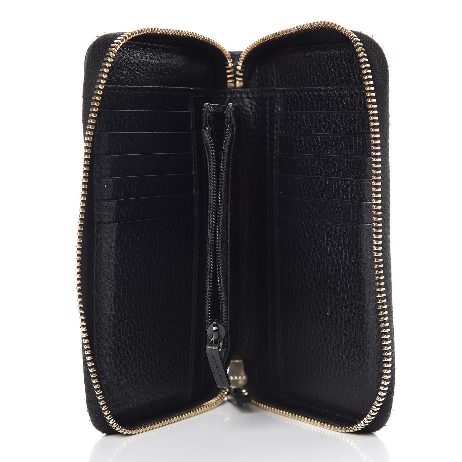 Gucci Pebbled Calfskin Zip Around Wallet Black 5 of 7