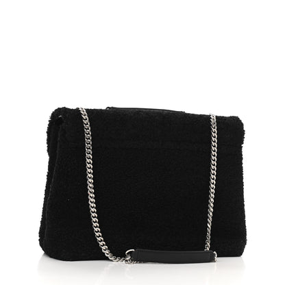 Saint Laurent Shearling Monogram Medium Loulou Shoulder Bag Black 3 of 9