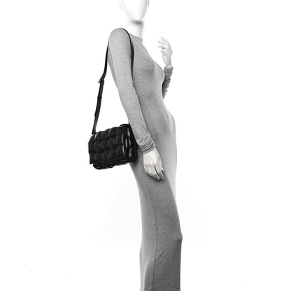 Bottega Veneta Paper Calfskin Maxi Intreccio Padded Cassette Crossbody Black 2 of 12