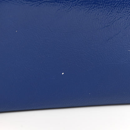 Saint Laurent Textured Patent Monogram Large Belle De Jour Clutch Royal Blue 10 of 13