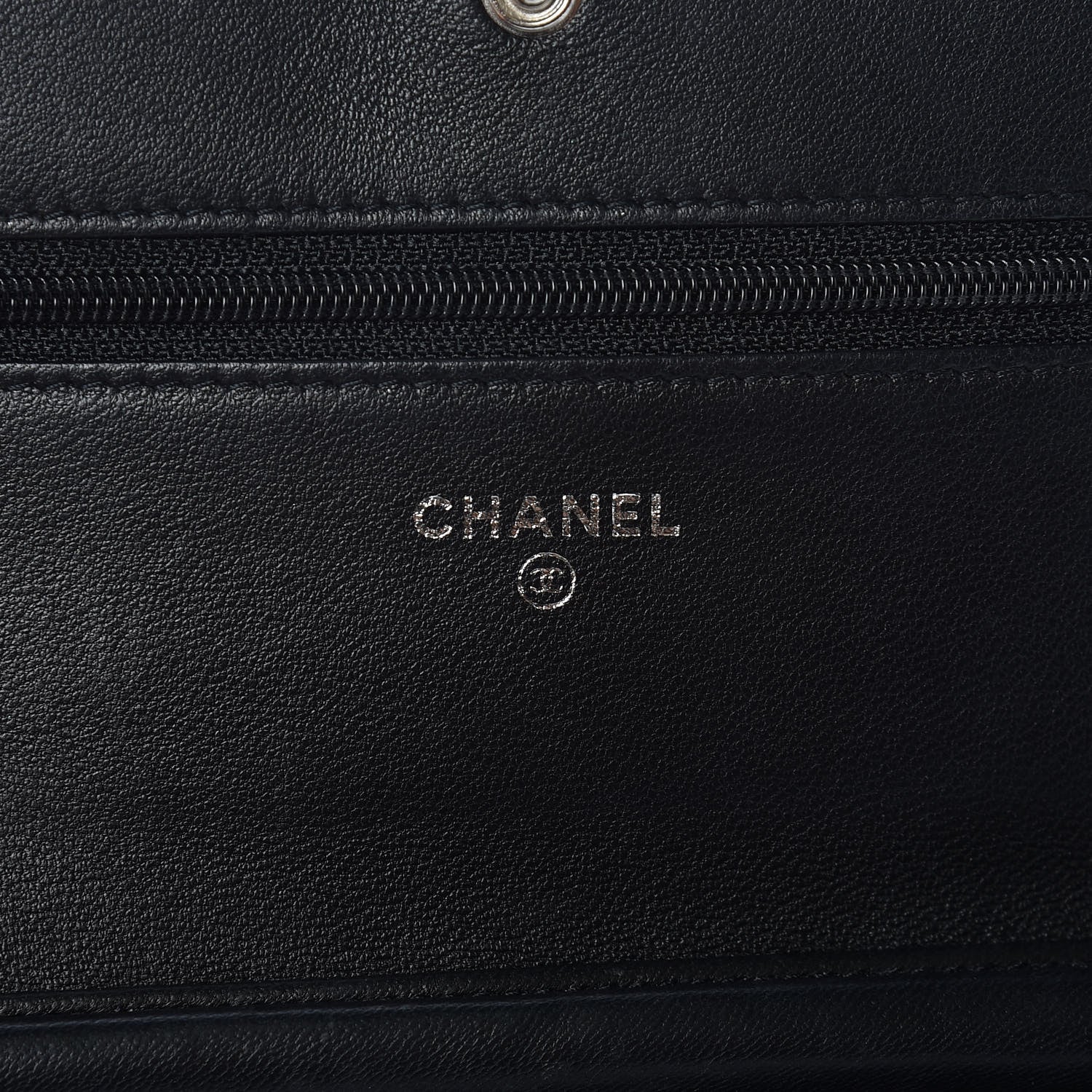 Chanel Lambskin Camellia Embossed Wallet On Chain WOC Black 6 of 18