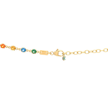 Gucci 18K Yellow Gold Multistone Running GG Pendant Necklace 4 of 5
