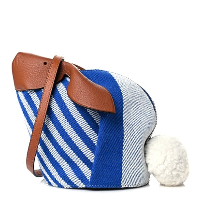 Loewe Canvas Shearling Mini Bunny Crossbody Bag Blue 1 of 10