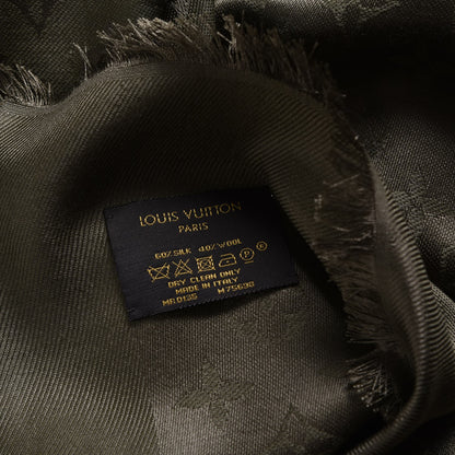 Louis Vuitton Silk Wool Monogram Shawl Kaki 4 of 4