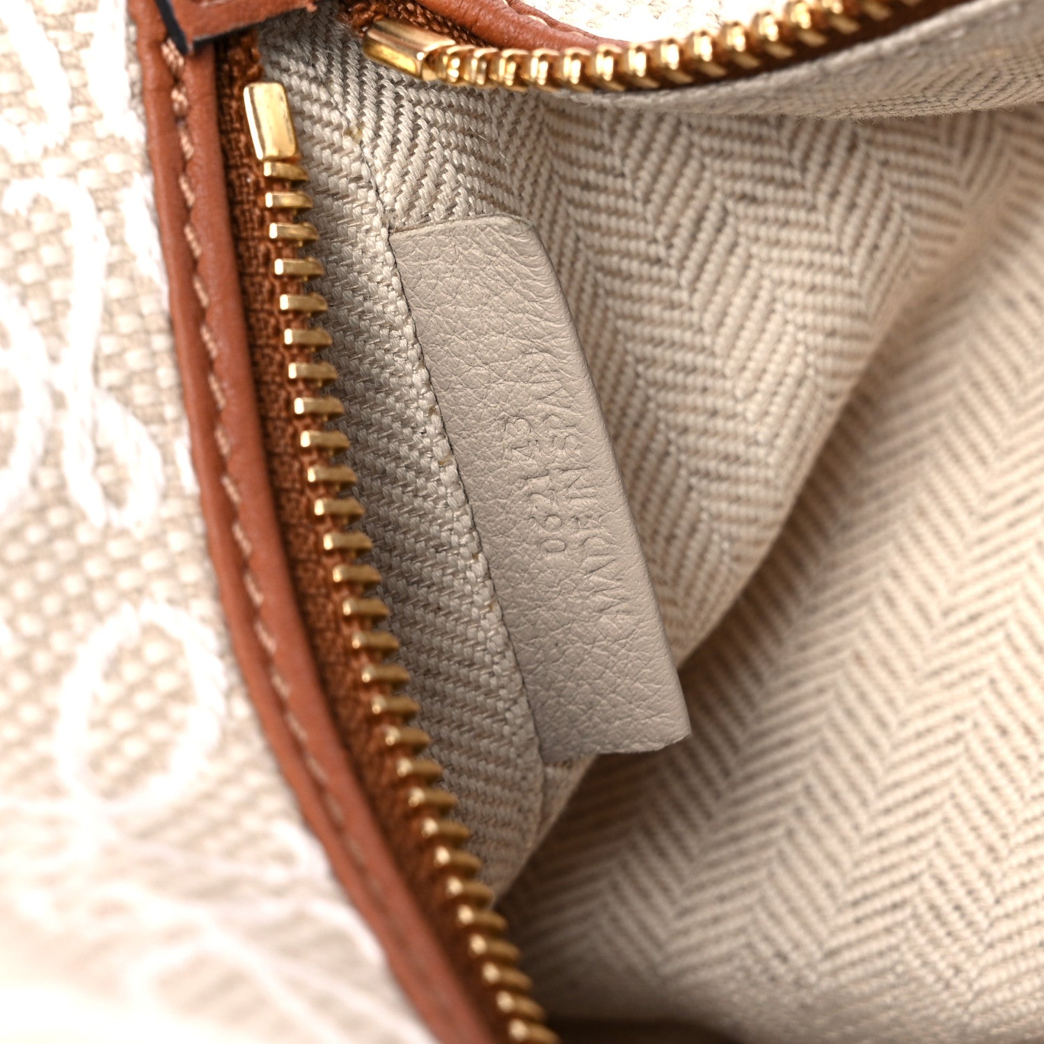 Loewe Jacquard Anagram Calfskin Small Cubi Bag Ecru Tan 7 of 13