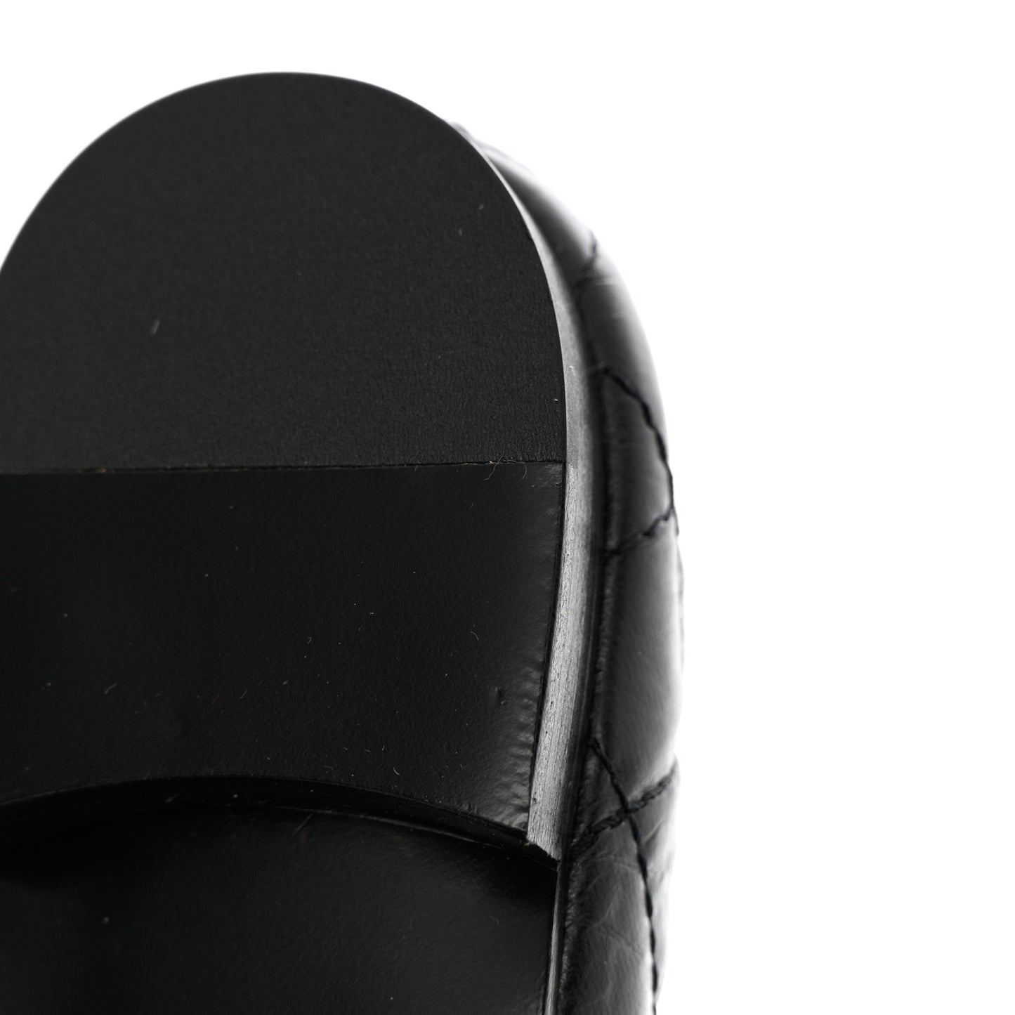 Aged Calfskin Quilted CC Cap Toe Ballerina Flats 37.5 Black