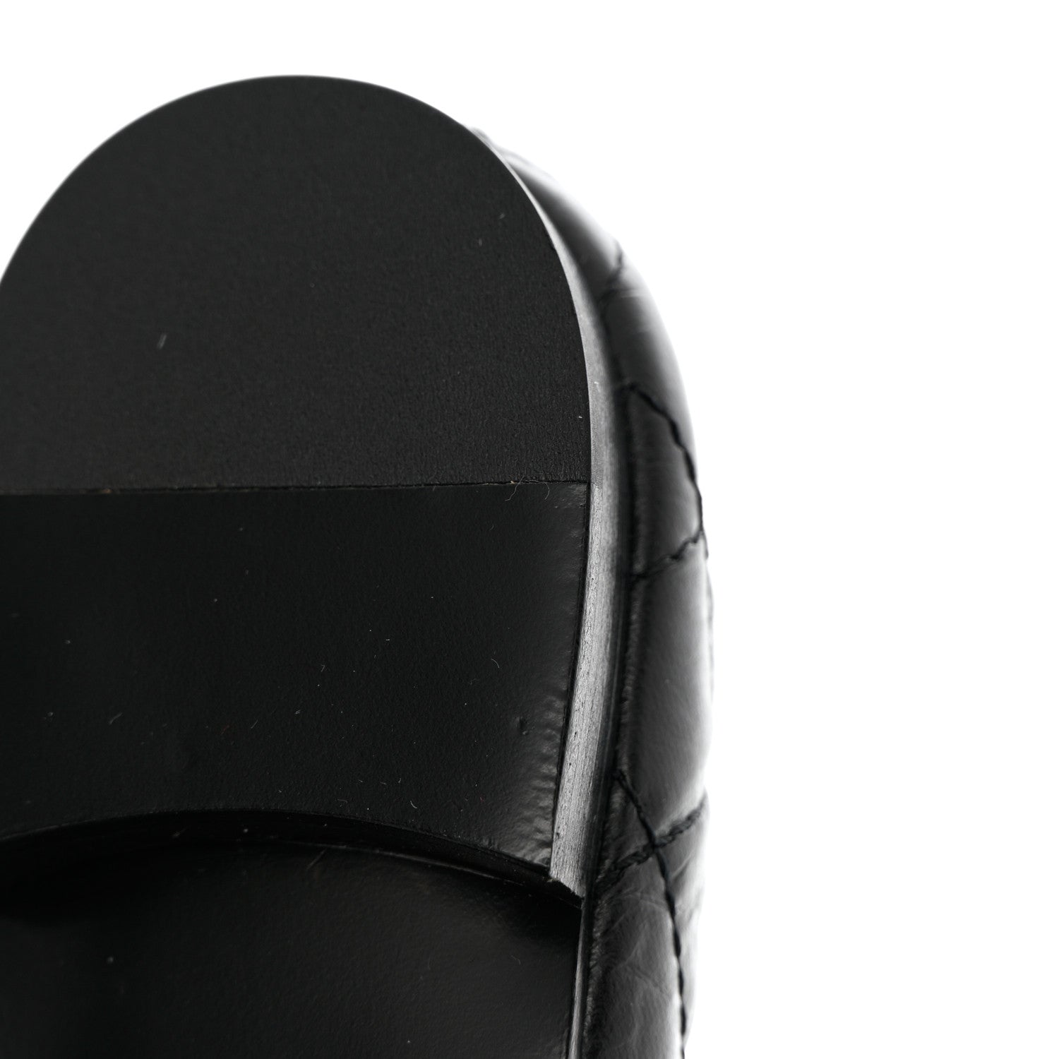 Chanel Aged Calfskin Quilted CC Cap Toe Ballerina Flats 37.5 Black 10 of 11