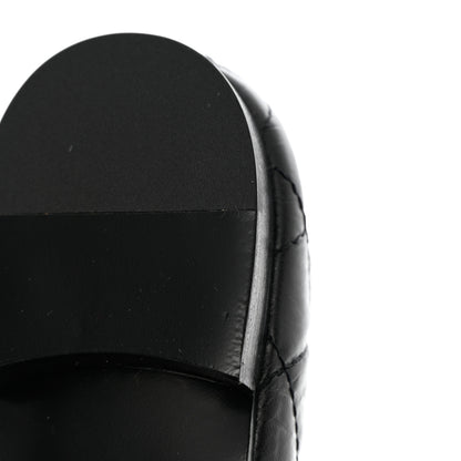Chanel Aged Calfskin Quilted CC Cap Toe Ballerina Flats 37.5 Black 10 of 11