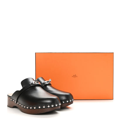 Hermes Calfskin Carlotta Mules 38 Black 8 of 8