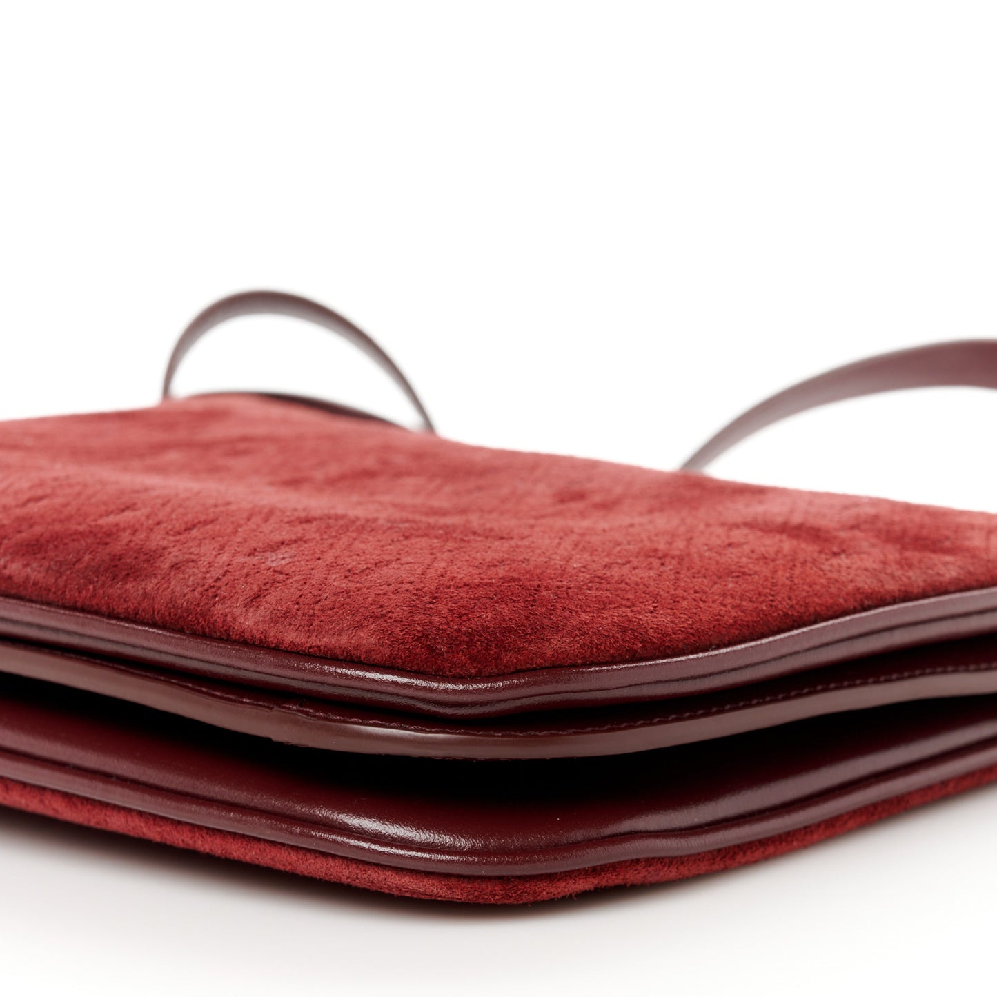 Suede All-Over Monogram Crossbody Burgundy
