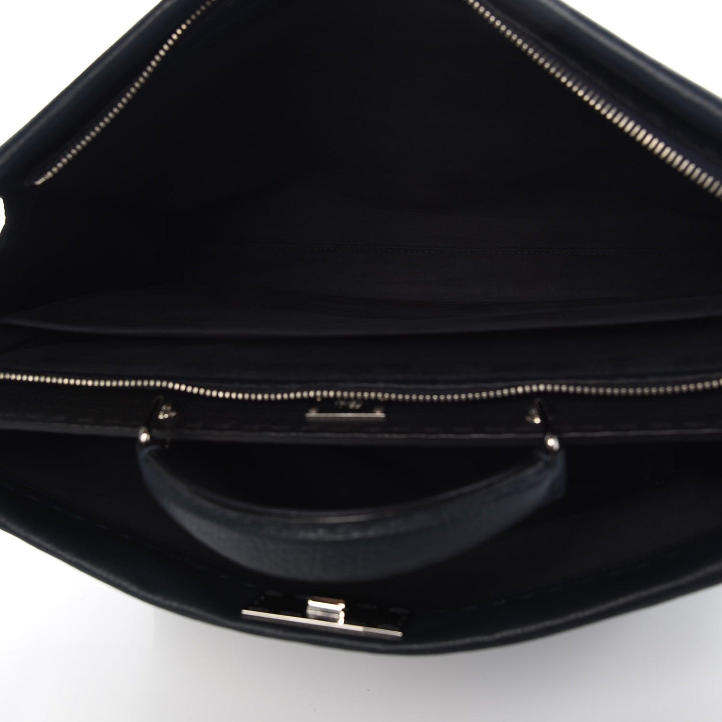 Cuoio Romano Selleria Bi-Color Large Mens Peekaboo Iconic Essential Satchel Lavagna Black