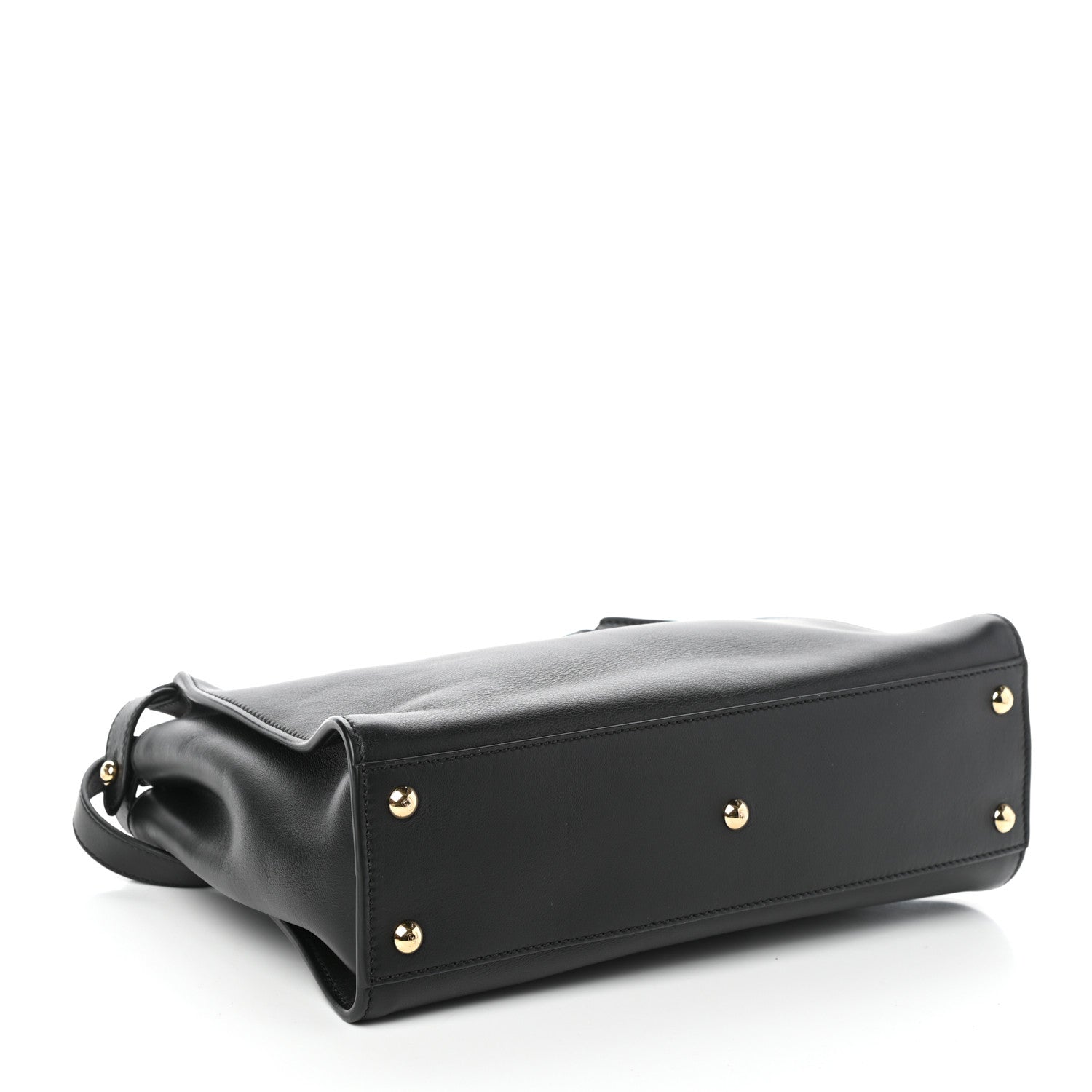 Fendi Vitello Seta Shiny Nappa Medium Peekaboo Iconic Satchel Black 4 of 10