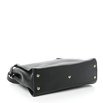 Fendi Vitello Seta Shiny Nappa Medium Peekaboo Iconic Satchel Black 4 of 10