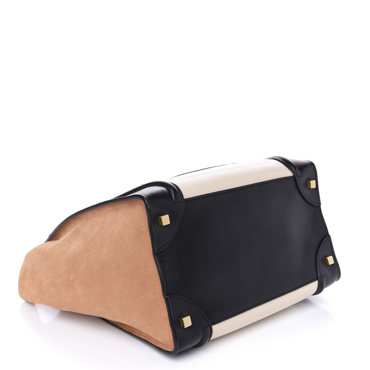 Satin Calfskin Suede Mini Tri-Color Luggage Seashell