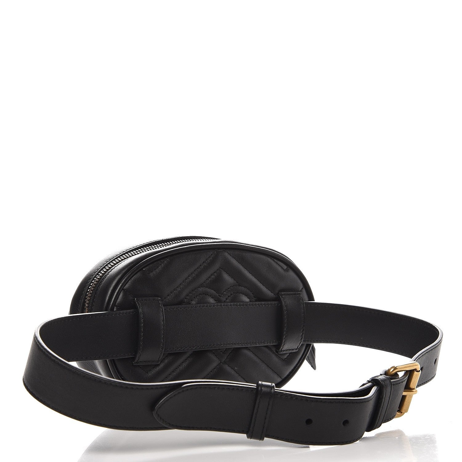 Gucci Calfskin Matelasse GG Marmont Belt Bag 75 30 Black 3 of 8