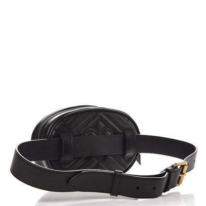 Gucci Calfskin Matelasse GG Marmont Belt Bag 75 30 Black 3 of 8