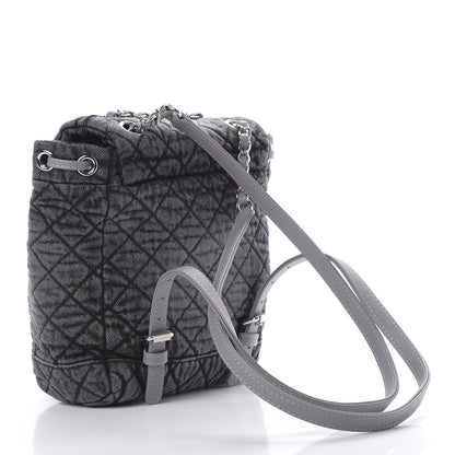 Chanel Washed Denim Quilted Denimpression Backpack Lilac Black 2 of 10