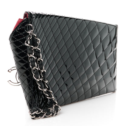 Chanel Patent Geometric Quilted Kaleidoscope Clutch Black 4 of 8