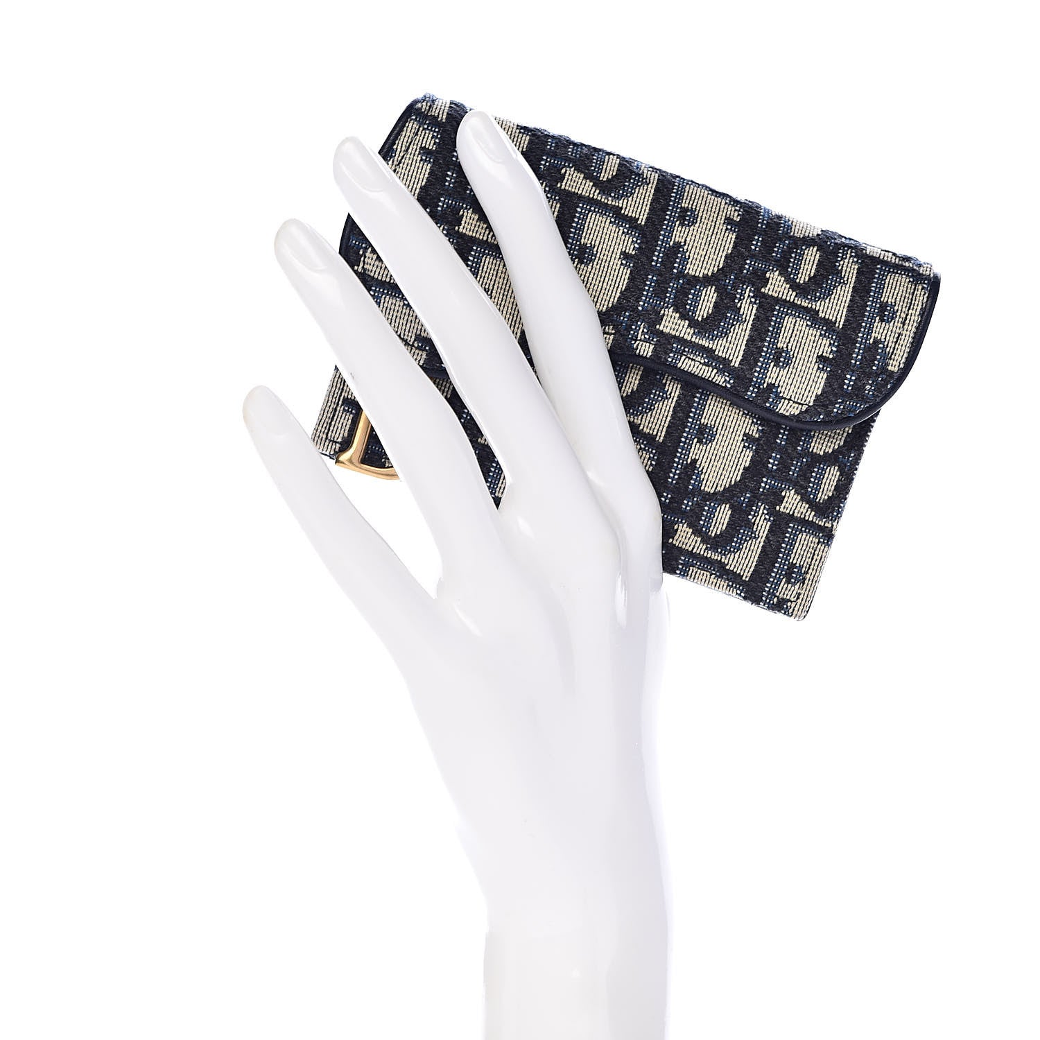 Christian Dior Oblique Saddle Card Holder Blue 2 of 7