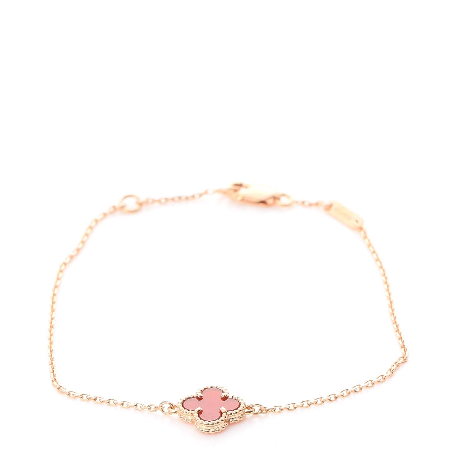 18K Rose Gold Carnelian Sweet Alhambra Bracelet