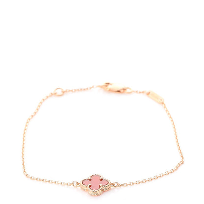 Van Cleef & Arpels 18K Rose Gold Carnelian Sweet Alhambra Bracelet 4 of 7