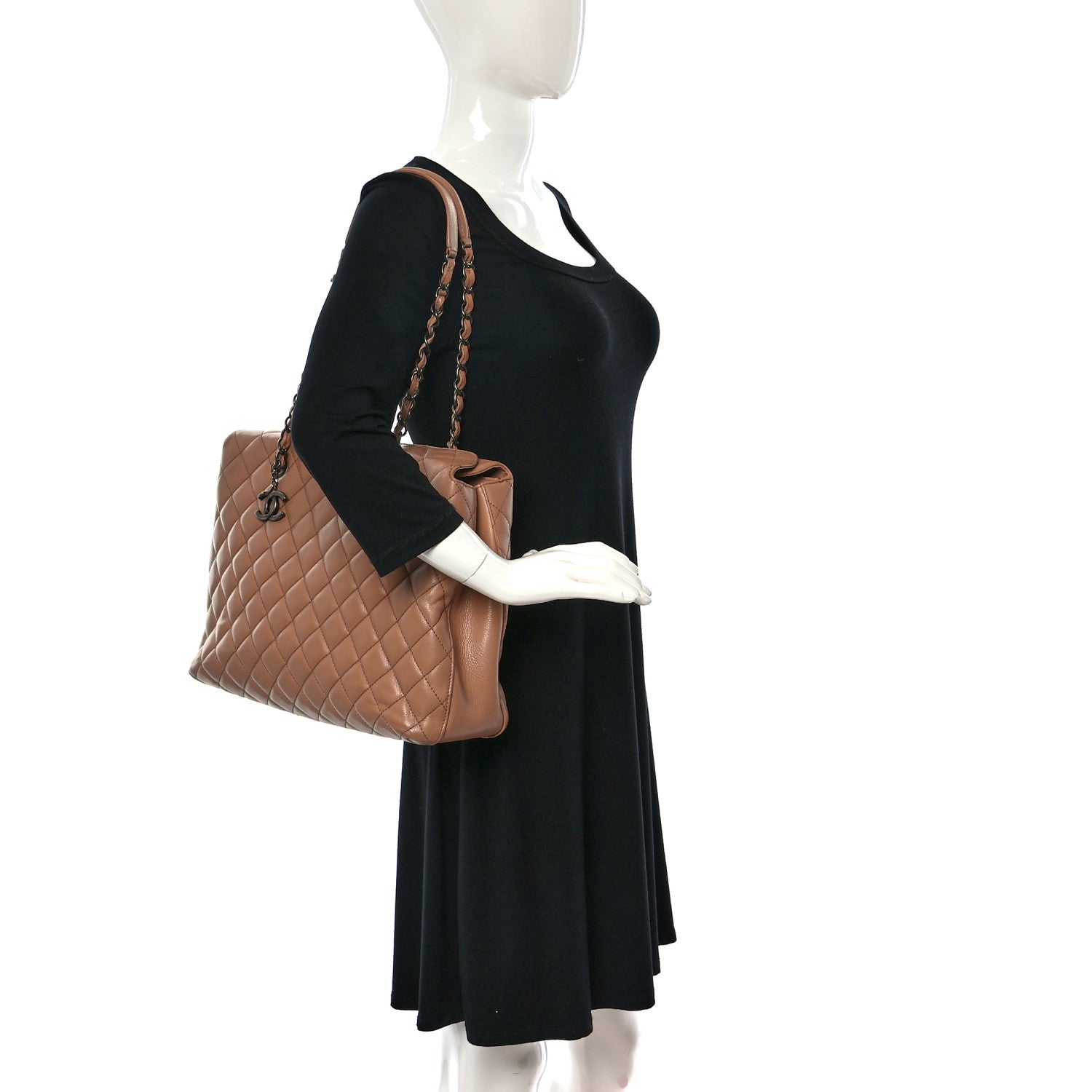 Chanel Caviar Quilted Large City Shopping Tote Beige 2 of 10