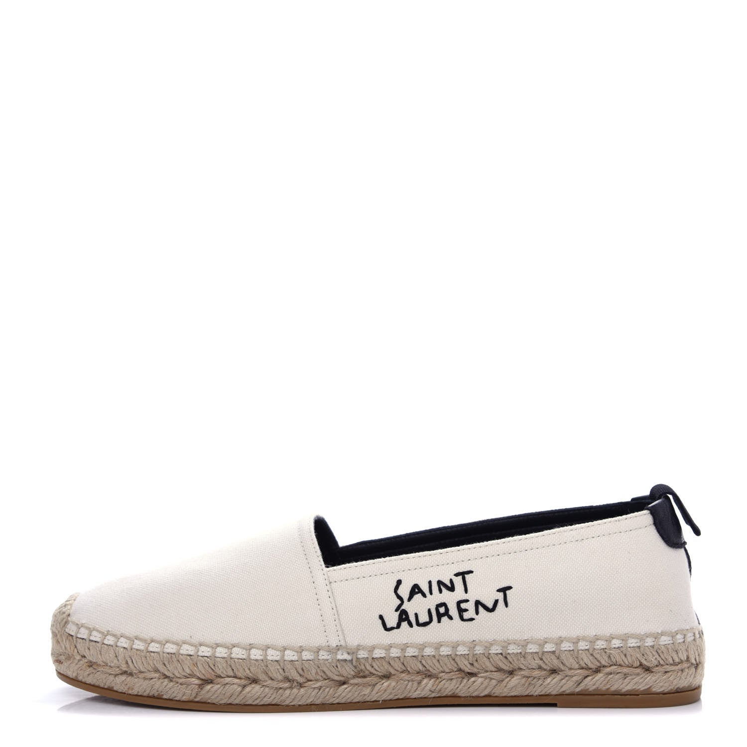 Saint Laurent Canvas Nappa Elba Light Logo Embroidered Espadrilles 36.5 Panna 1 of 11