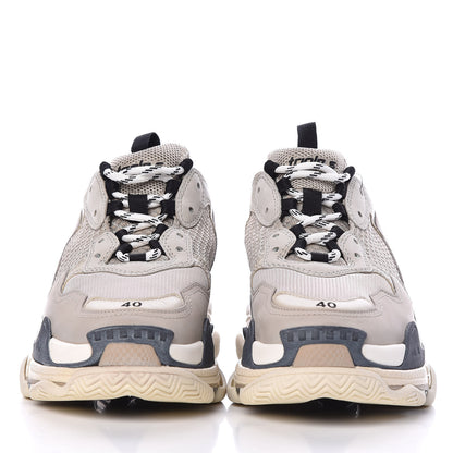 Balenciaga Fabric Mesh Womens Triple S Sneakers 40 Beige Black 3 of 9