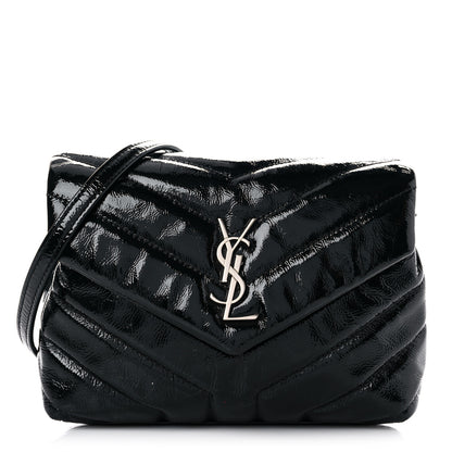 Saint Laurent Patent Y Quilted Monogram Toy Loulou Crossbody Bag Black 1 of 13