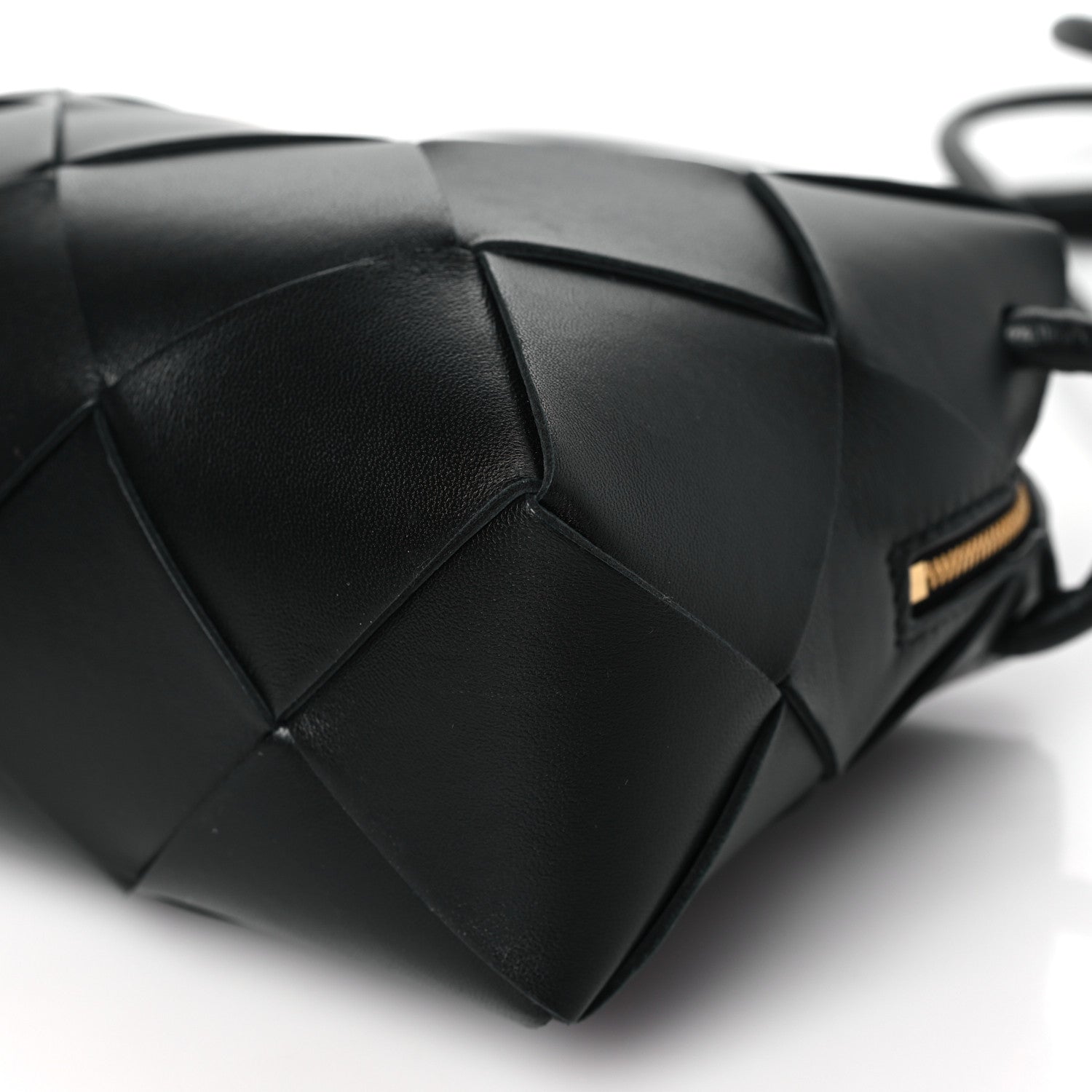 Bottega Veneta Lambskin Maxi Intrecciato Small Cassette Camera Bag Black 9 of 9