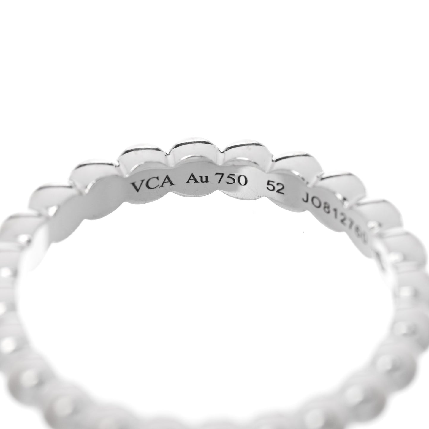 18K White Gold Medium Perlee Ring 52 6