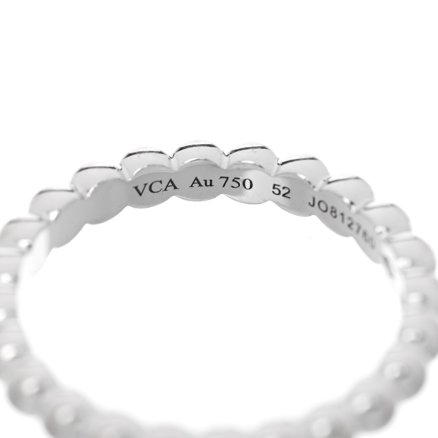 Van Cleef & Arpels 18K White Gold Medium Perlee Ring 52 6 5 of 6