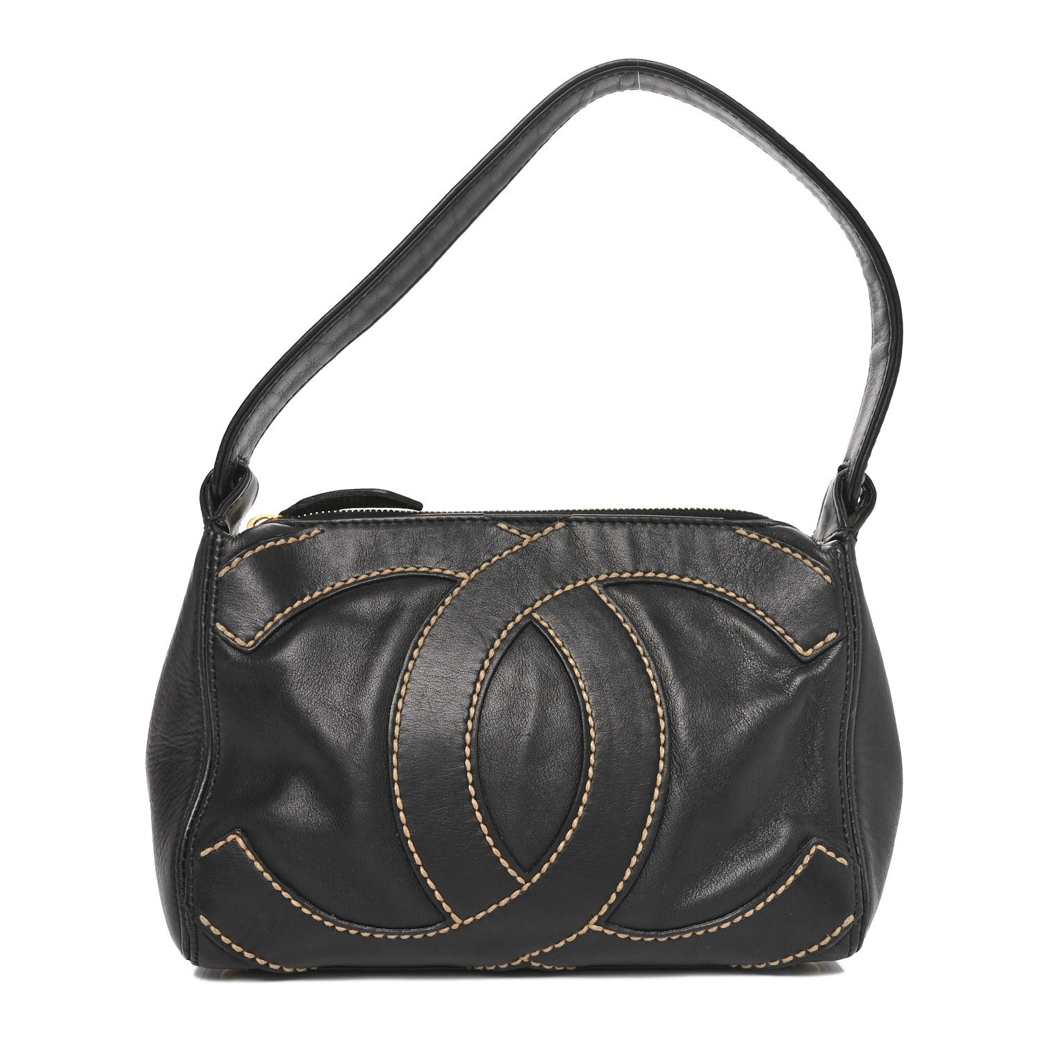 Chanel Calfskin CC Stitched Small Hobo Black 1 of 10