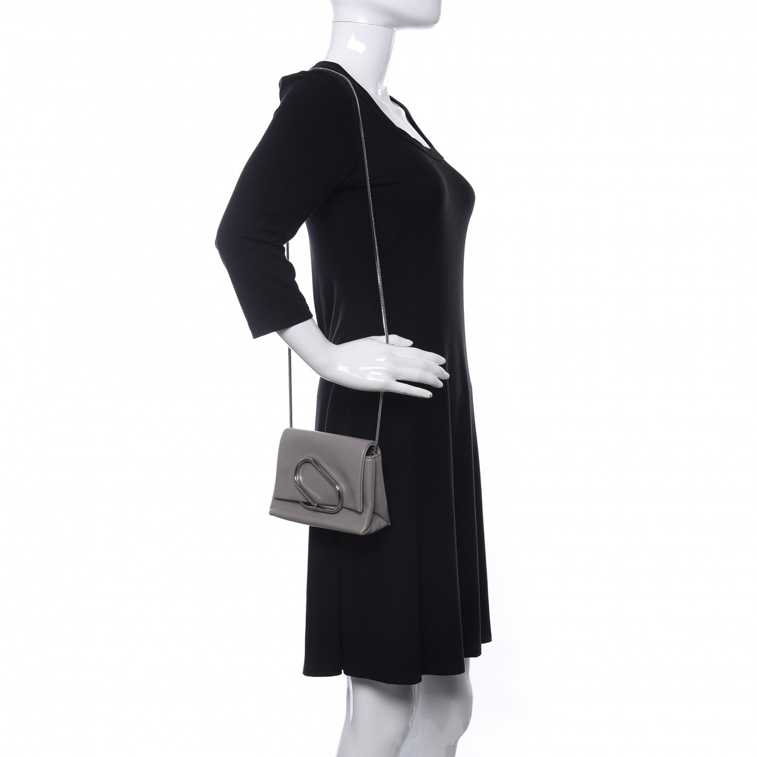 3.1 Phillip Lim Calfskin Alix Soft Flap Clutch Grey 2 of 9